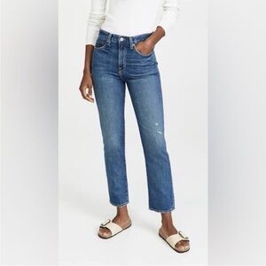 Nili Lotan Straight Leg Cropped Jeans in Classic Wash— Womens 27